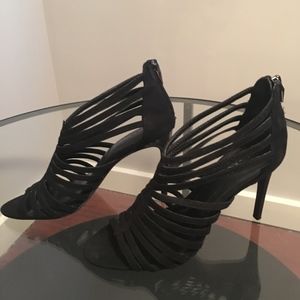 Calvin Klein black strappy stilettos